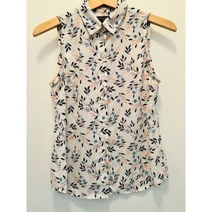 Banana Republic Petites Floral Sleeveless Blouse Multicolor Size S